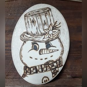 Woodburnt plaque